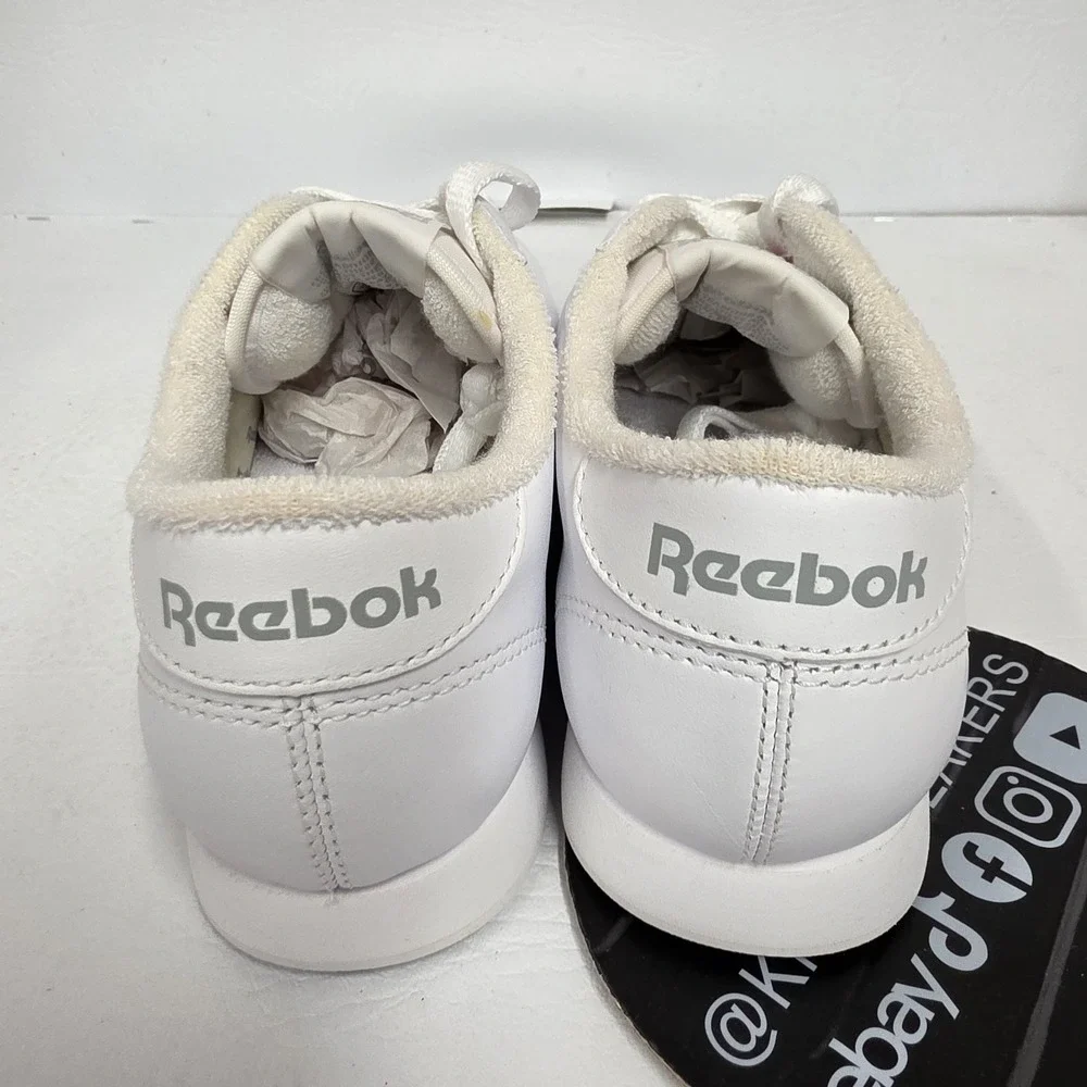 Reebok Princess Classic White Leather Sneakers Womens Size 6 2-1475